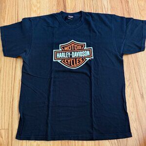 HARLEY DAVIDSON men's black HD logo tee, XL, LN